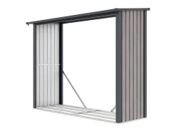 Abrigo para lenha em aço galvanizado efeito madeira 4,9 esteres C 242 x L 89 x A 190 cm WINWOOD