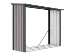 Abrigo para lenha em aço galvanizado efeito madeira 4,9 esteres C 242 x L 89 x A 190 cm WINWOOD