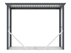 Abrigo para lenha em aço galvanizado efeito madeira 4,9 esteres C 242 x L 89 x A 190 cm WINWOOD