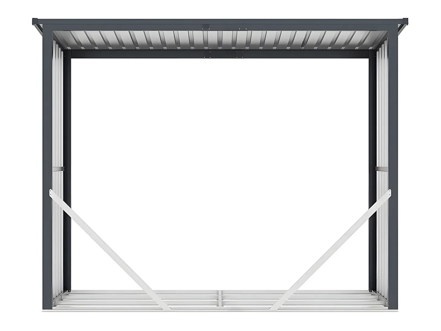 Abrigo para lenha em aço galvanizado efeito madeira 4,9 esteres C 242 x L 89 x A 190 cm WINWOOD