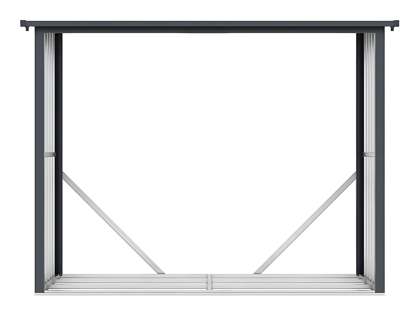Abrigo para lenha em aço galvanizado efeito madeira 4,9 esteres C 242 x L 89 x A 190 cm WINWOOD