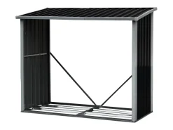 Abrigo para lenha metal aço galvanizado 2,23 m3 C182 x L83 x A148 cm DERWOOD