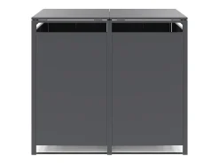 Abrigo para lixo em aço galvanizado cinza antracite 2 contentores 132x80x116 240L LOKAFA