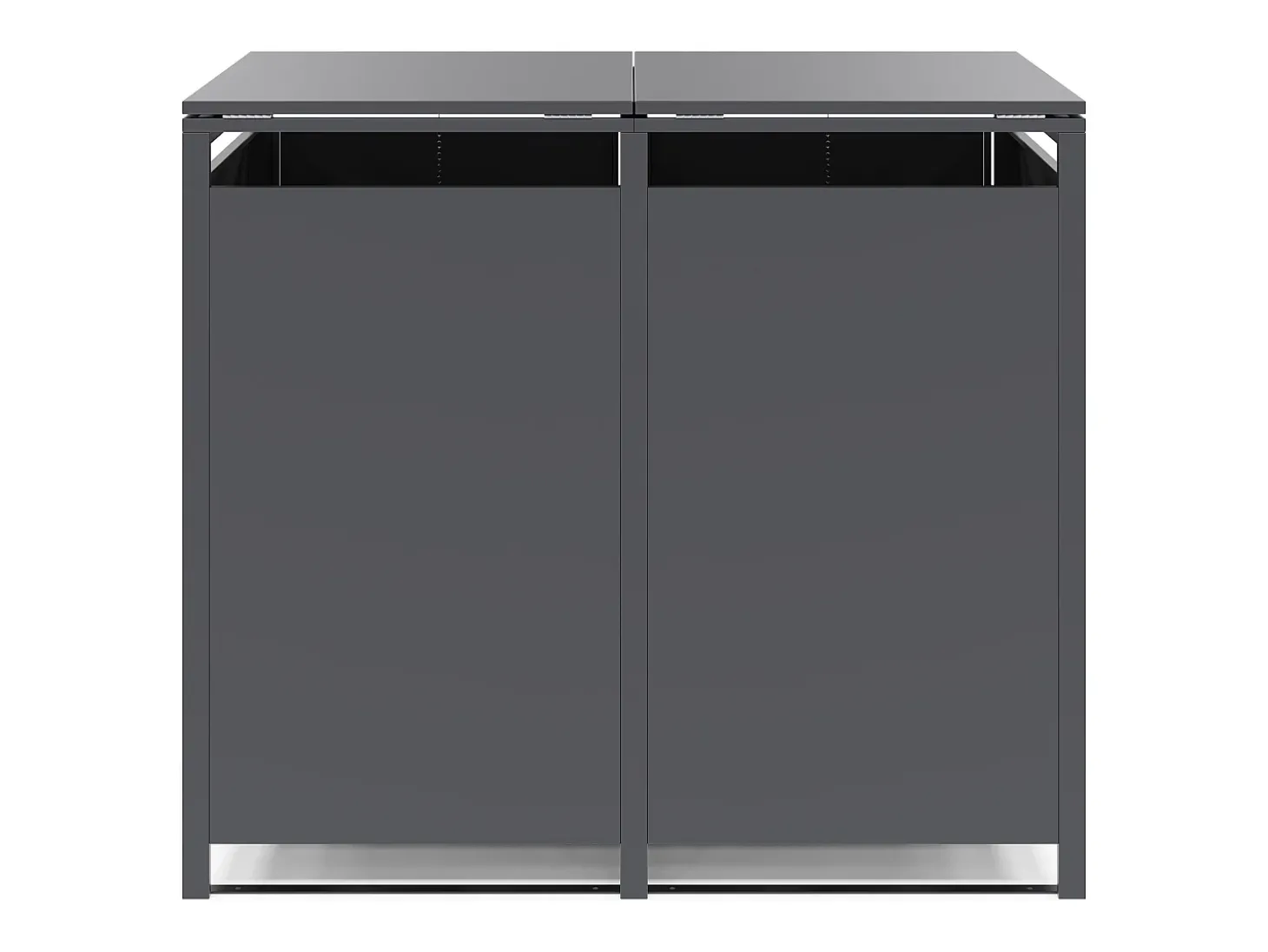 Abrigo para lixo em aço galvanizado cinza antracite 2 contentores 132x80x116 240L LOKAFA