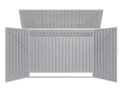 Abrigo para três caixotes do lixo em aço galvanizado antracite, C237 x L101 x A131 cm ILARIO