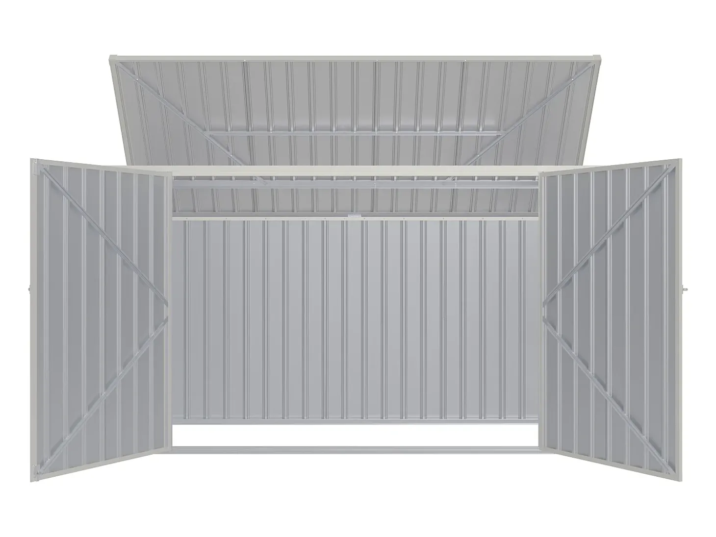 Abrigo para três caixotes do lixo em aço galvanizado antracite, C237 x L101 x A131 cm ILARIO