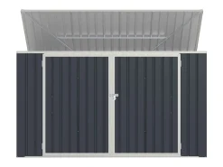 Abrigo para três caixotes do lixo em aço galvanizado antracite, C237 x L101 x A131 cm ILARIO