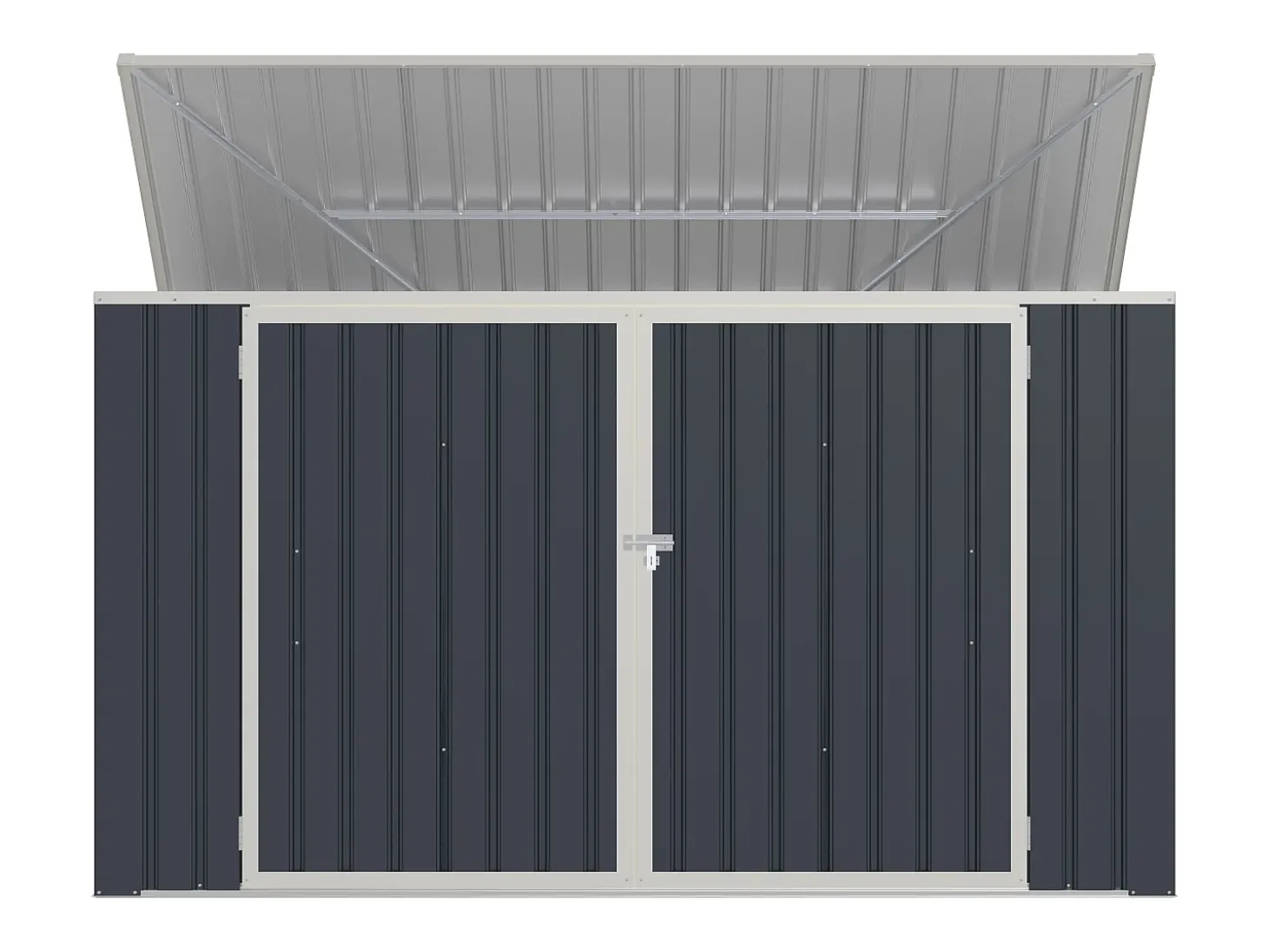Abrigo para três caixotes do lixo em aço galvanizado antracite, C237 x L101 x A131 cm ILARIO