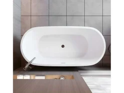 AICA Banheiras de ilha oval em acrílico,1700x800x580mm, branca, inclui mangueira + ralo