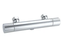 AICA Chrome Round Bar chuveiro com chuveiro de mão e rack de sabão