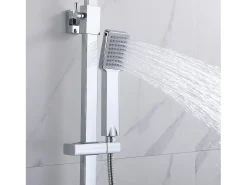 Aica coluna de chuveiro com termostato 38℃ termostática anti-queimadura em aço inoxidável 80-120cm