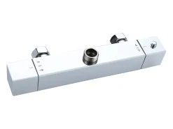 AICA Coluna de Chuveiro Termostática Cromo com Chuveiro de Mão Quadrado + Chuveiro Superior Grande 20 cm x 20 cm