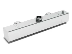AICA Coluna de chuveiro termostática cromada, chuveiro quadrado e chuveiro superior grande