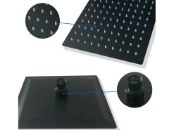 AICA Coluna de Chuveiro Termostática Preta Mate | Chuveiro de Mão Quadrado Grande | Barra Regulável 76-118 cm | Sistema de Chuveiro Superior
