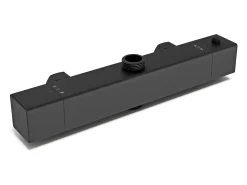 AICA Coluna de duche termostática preto mate | Alcachofra Praça Grande | Barra ajustável 73-115cm| Sistema de duche superior