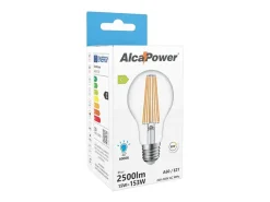 Alcapower - Lâmpada LED E27 A60 15W 2500lm, Ângulo de 320°, Classe Energética C, Ø60mm, Luz Instantânea, Longa Duração - 6000K