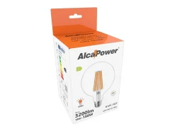Alcapower - Lâmpada LED E27 G125 18W 3200lm, Ângulo de Feixe de 320°, Classe Energética C, Ø125mm, Luz Instantânea, Longa Duração - 3000K