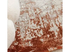 Alfombra abstrata - 160x230cm - laranja, creme - Kuza Border