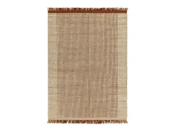 Alfombra tecida à mão, 100% lã - 160x230cm - laranja, creme, branco - Avalon