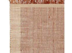 Alfombra tecida à mão, 100% lã - 160x230cm - laranja, creme, branco - Avalon