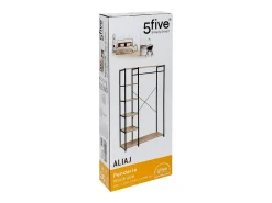 Aliaj Open Dresser Room 5 Prateleiras 1 Bar Carvalho Preto Claro 100x169 cm