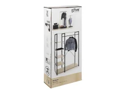 Aliaj Open Dresser Room 5 Prateleiras 1 Bar Carvalho Preto Claro 100x169 cm