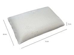Almofada Ariete, almofada "saboneteira" com capa removível em Memory Foam, 100% Fabricada na Itália, Hipoalergênica e Respirável, 71x41h11 cm, Conjunto de 2
