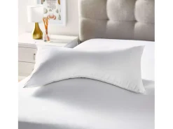 Almofada de Fibra Gel Touch Firmeza Média Algodão Branco 60x40 cm