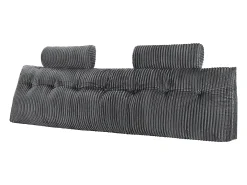 Almofada de Leitura SucceBuy, com 2 Bolsos Laterais e 2 Apoios de Cabeça, Almofada de Flanela Lavável, Apoio para as Costas para Ler, Descansar, Cinzenta