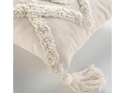 Almofada Decorativa com Pompons "Inca" 30x50cm Bege Estilo Boho Chic