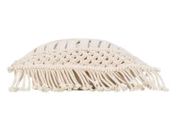 Almofada Decorativa Macramé "Macralina" 30x50cm Bege com Franjas