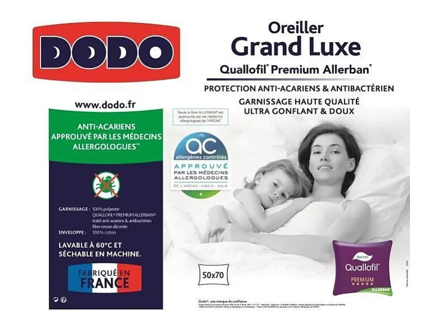Almofada Grand Luxe Quallofil Allerban 50x70cm