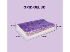 Almofada GRID GEL 3D Cervical Tamanho Altura 12 cm