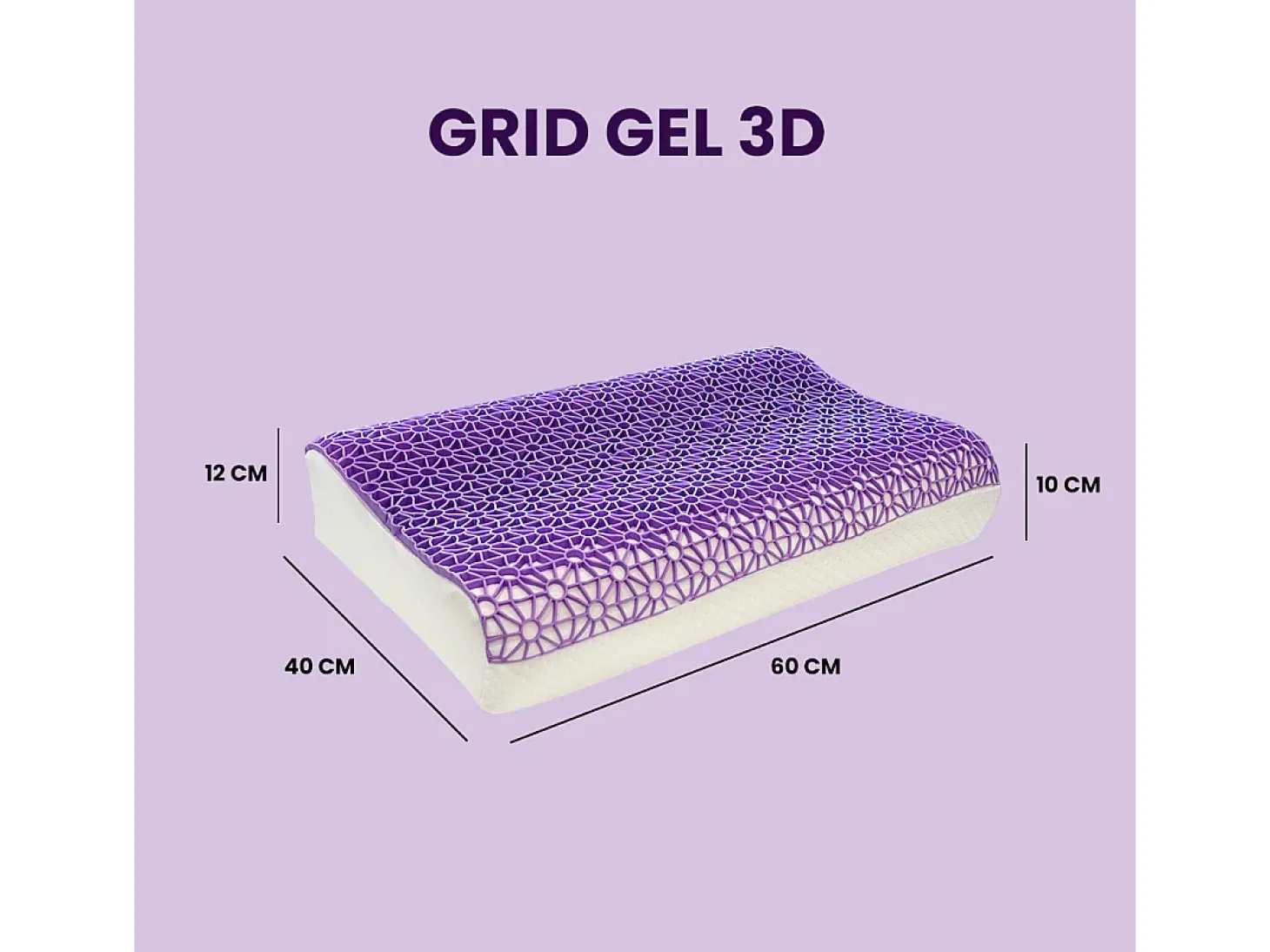 Almofada GRID GEL 3D Cervical Tamanho Altura 12 cm