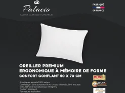 Almofada memória de forma memofill 50 x 70 cm. Percal 91 fios/cm² - 750 g branco - AUXENCE