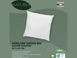 Almofada Naturea algodão biológico 60x60 cm branco - NATURE CONFORT