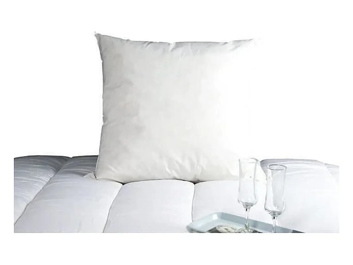 Almofada Penas de Ganso MORZINE Antiácaros 65x65cm Branco Conforto Médio
