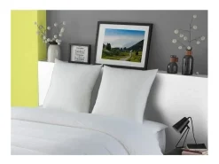 Almofada Penas de Ganso MORZINE Antiácaros 65x65cm Branco Conforto Médio