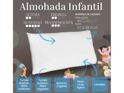 Almofada pequena Moshy 70cm com capa dupla 100% algodão e microfibra de poliéster