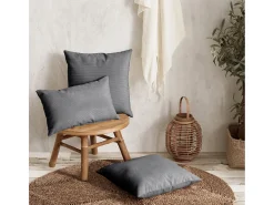 Almofada quadrada veludo cinza 45x45 cm - DUNE