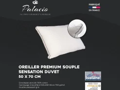 Almofada sensação penas percal 91 fios/cm² 50 x 70 cm 700 g branco - AUXENCE
