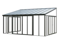 Alpendre de policarbonato com proteção UV 20,9 m² antracite MATHILDA