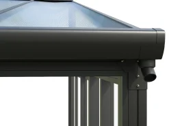 Alpendre de policarbonato com proteção UV 20,9 m² antracite MATHILDA