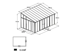 Alpendre de policarbonato com proteção UV 20,9 m² antracite MATHILDA