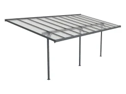 Alpendre em alumínio 18,8 m² antracite - C618 x L305 x A240/285 cm ALVARO II