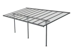 Alpendre em alumínio 18,8 m² antracite - C618 x L305 x A240/285 cm ALVARO II