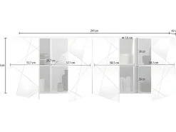 Aparador - 4 portas e 4 prateleiras - Cor: lacado a branco - CANTIANO