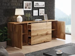Aparador 150 cm mate para sala – moderno com gavetas e portas carvalho wotan