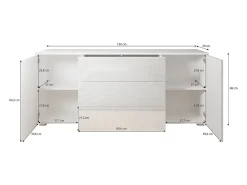 Aparador 150 cm mate para sala – moderno com gavetas e portas carvalho wotan