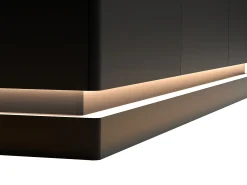 Aparador 3 portas com LEDs em MDF preto e efeito mármore branco DEVIKA de Pascal MORABITO